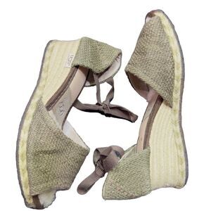 UGG Brianda Military Green Espadrille Cotton Sheepskin Wedge Sandals UGG Shoes T